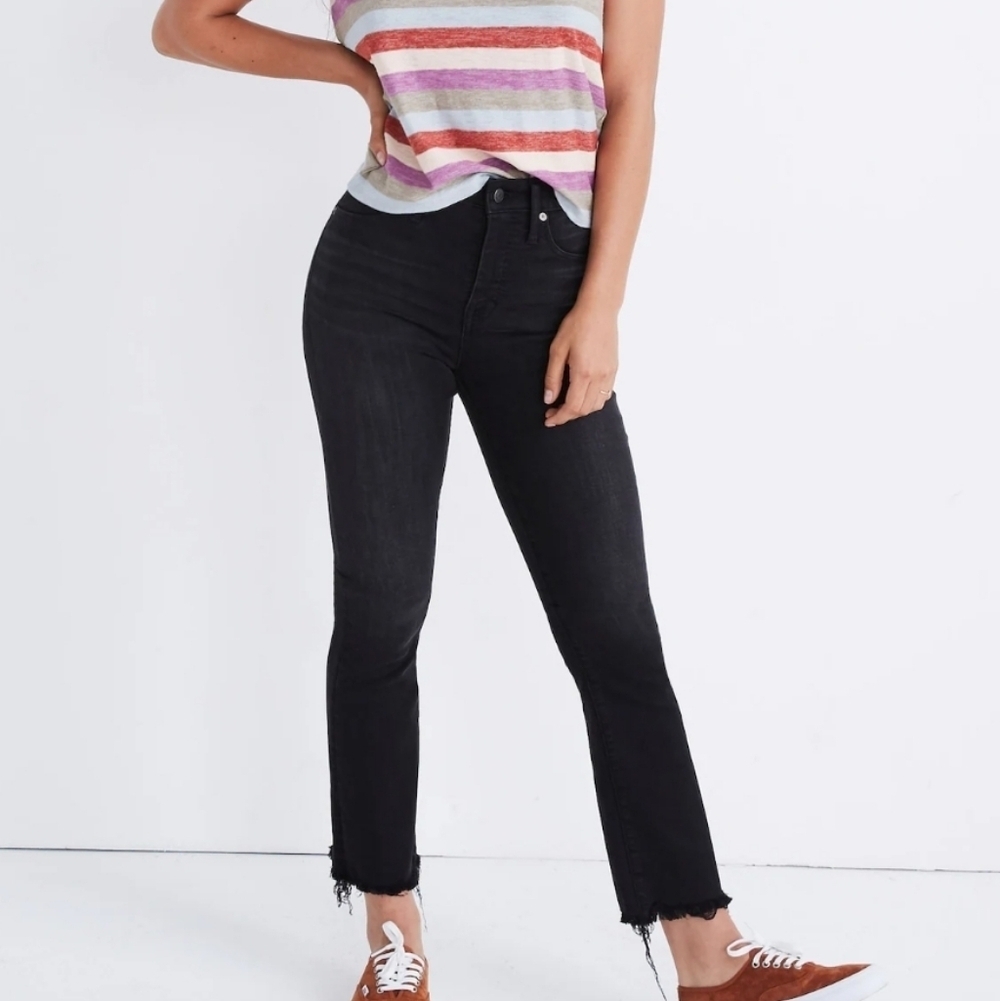 Madewell Cali Demi-Boot Black Flare Jeans